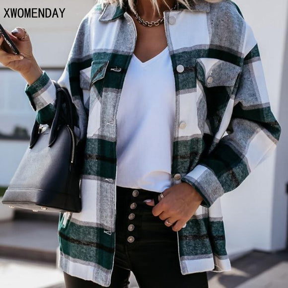Plaid Long Sleeve Button Up Collared Shirt