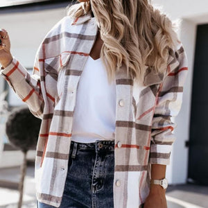 Plaid Long Sleeve Button Up Collared Shirt