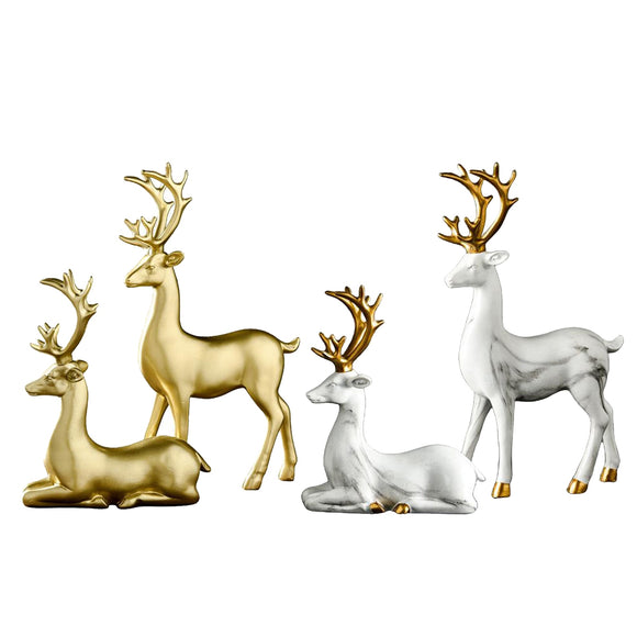 Ceil Reindeer Figurines in Gold or Marble