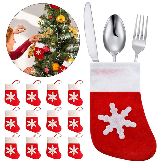Christmas Mini Stocking Cutlery and Tableware Dinner Table Decor